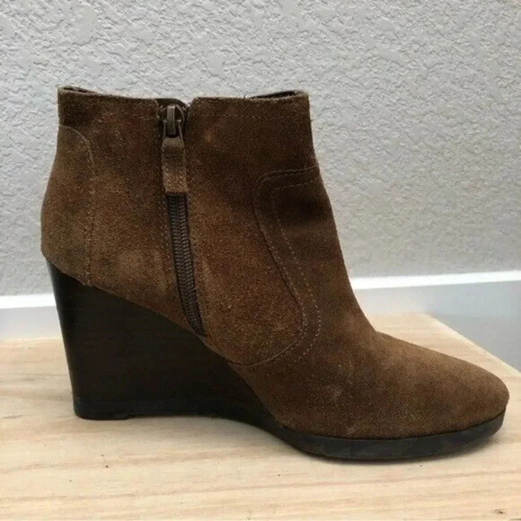 Franco Sarto Warrick Brown Suede Leather Ankle Booties 6.5 - Picture 5 of 6